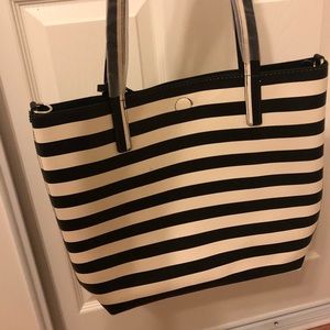 Black and white stripped purse